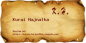 Kurai Hajnalka névjegykártya